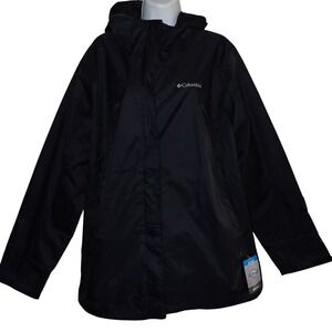 Columbia Timber Pointe 3.0 Rain Jacket Women 2X Black New Waterproof Mesh Lining
